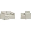Sofa Sofos komplektas 2 pcs Kreminė 138 x 78 x 80 cm Aksomas