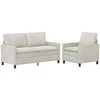 Sofa Sofos komplektas 2 pcs Kreminė Aksomas