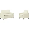 Sofa Sofos komplektas 2 pcs Kreminė Audinys