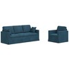 Sofa Sofos komplektas 2 pcs Mėlyna 198 x 78 x 80 cm Aksomas