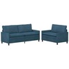 Sofa Sofos komplektas 2 pcs Mėlyna Aksomas