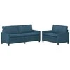 Sofa Sofos komplektas 2 pcs Mėlyna Aksomas
