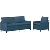 Sofa Sofos komplektas 2 pcs Mėlyna Aksomas