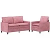 Sofa Sofos komplektas 2 pcs Rožinė Aksomas