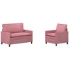 Sofa Sofos komplektas 2 pcs Rožinė Aksomas