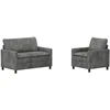 Sofa Sofos komplektas 2 pcs Šviesiai pilka Poliesteris