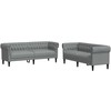 Svetainės sofa 2 pcs Šviesiai pilka 201,5 x 74,5 x 74,5 cm