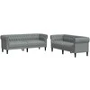 Svetainės sofa 2 pcs Šviesiai pilka 201,5 x 74,5 x 74,5 cm