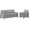 Sofa Sofos komplektas 2 pcs Šviesiai pilka Aksomas