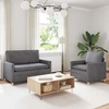 Sofa Sofos komplektas 2 pcs Šviesiai pilka Poliesteris