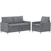 Sofa Sofos komplektas 2 pcs Šviesiai pilka Poliesteris