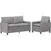 Sofa Sofos komplektas 2 pcs Šviesiai pilka Aksomas