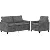 Sofa Sofos komplektas 2 pcs Šviesiai pilka Poliesteris
