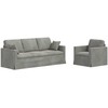 Sofa Sofos komplektas 2 pcs Šviesiai pilka 198 x 78 x 80 cm Aksomas