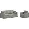 Sofa Sofos komplektas 2 vnt. Šviesiai pilka Aksomas