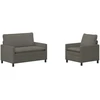 Sofa Sofos komplektas 2 pcs Šviesiai pilka Audinys