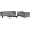 Svetainės sofa 2 pcs Šviesiai pilka 201,5 x 74,5 x 74,5 cm