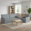 Sofa Sofos komplektas 2 pcs Šviesiai pilka Audinys