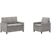 Sofa Sofos komplektas 2 pcs Šviesiai pilka Aksomas