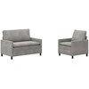Sofa Sofos komplektas 2 pcs Šviesiai pilka Aksomas