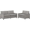 Sofa Sofos komplektas 2 pcs Šviesiai pilka Aksomas