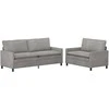Sofa Sofos komplektas 2 pcs Šviesiai pilka Aksomas