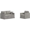 Sofa Sofos komplektas 2 pcs Šviesiai pilka 138 x 78 x 80 cm Aksomas