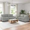 Sofa Sofos komplektas 2 pcs Šviesiai pilka Aksomas