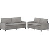 Sofa Sofos komplektas 2 pcs Šviesiai pilka Aksomas