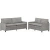 Sofa Sofos komplektas 2 pcs Šviesiai pilka Aksomas
