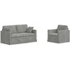 Sofa Sofos komplektas 2 pcs Šviesiai pilka 158 x 78 x 80 cm Aksomas