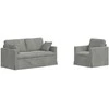 Sofa Sofos komplektas 2 pcs Šviesiai pilka 158 x 78 x 80 cm Aksomas