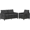 Sofa Sofos komplektas 2 pcs Tamsiai pilka Poliesteris