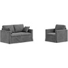 Sofa Sofos komplektas 2 pcs Tamsiai pilka 138 x 78 x 80 cm Aksomas