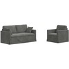 Sofa Sofos komplektas 2 pcs Tamsiai pilka 158 x 78 x 80 cm Aksomas