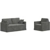 Sofa Sofos komplektas 2 pcs Tamsiai pilka 158 x 78 x 80 cm Aksomas