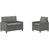 Sofa Sofos komplektas 2 pcs Tamsiai pilka Aksomas