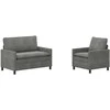 Sofa Sofos komplektas 2 pcs Tamsiai pilka Aksomas