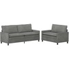 Sofa Sofos komplektas 2 pcs Tamsiai pilka Aksomas