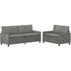 Sofa Sofos komplektas 2 pcs Tamsiai pilka Aksomas