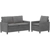 Sofa Sofos komplektas 2 pcs Tamsiai pilka Aksomas