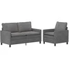 Sofa Sofos komplektas 2 pcs Tamsiai pilka Aksomas