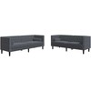 Svetainės sofa 2 pcs Tamsiai pilka 194 x 74,5 x 70,5 cm Aksomas