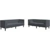 Svetainės sofa 2 pcs Tamsiai pilka 194 x 74,5 x 70,5 cm Aksomas