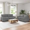 Sofa Sofos komplektas 2 pcs Tamsiai pilka Aksomas