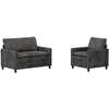 Sofa Sofos komplektas 2 pcs Tamsiai pilka Poliesteris
