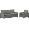 Sofa Sofos komplektas 2 pcs Tamsiai pilka Aksomas