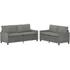 Sofa Sofos komplektas 2 pcs Tamsiai pilka Aksomas