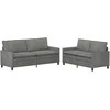 Sofa Sofos komplektas 2 pcs Tamsiai pilka Aksomas