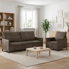 Sofa Sofos komplektas 2 pcs Tamsiai pilka Dirbtinė zomša